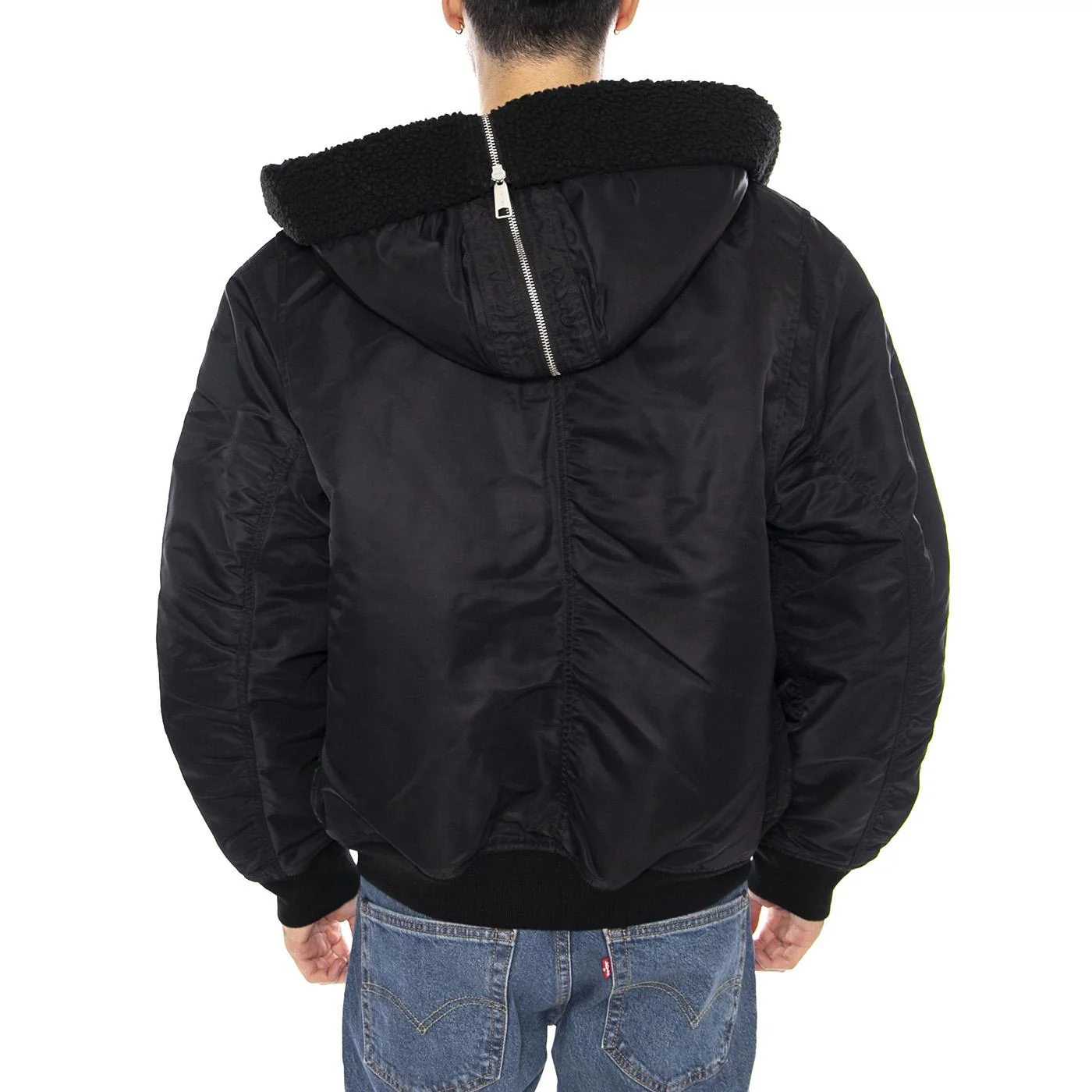HD Oltera Bomber Black / Black -- Giacca Bomber con Cappuccio Uomo Nera  Uomo CARHARTT WIP - Image 3