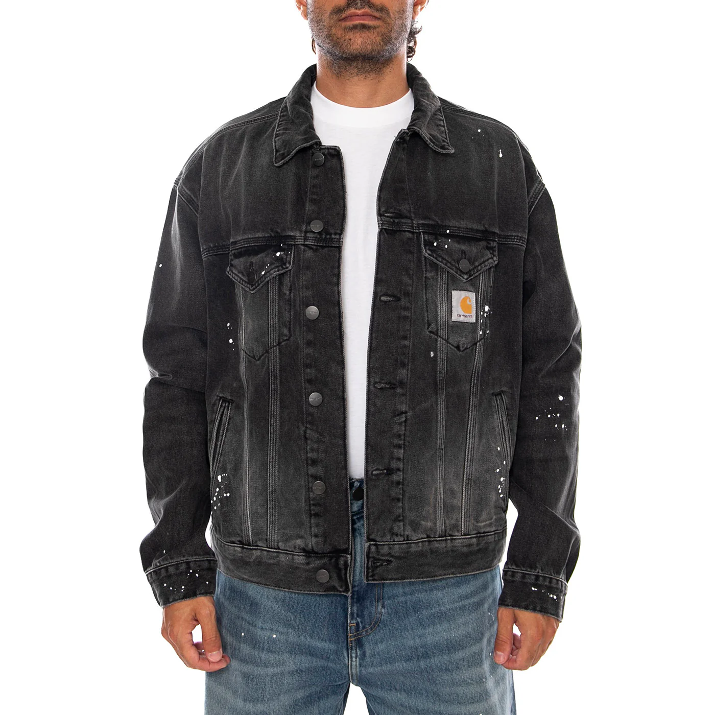 HELSTON JACKET BLACK - Giacca Denim Jeans Uomo Nera Uomo CARHARTT WIP - Image 2