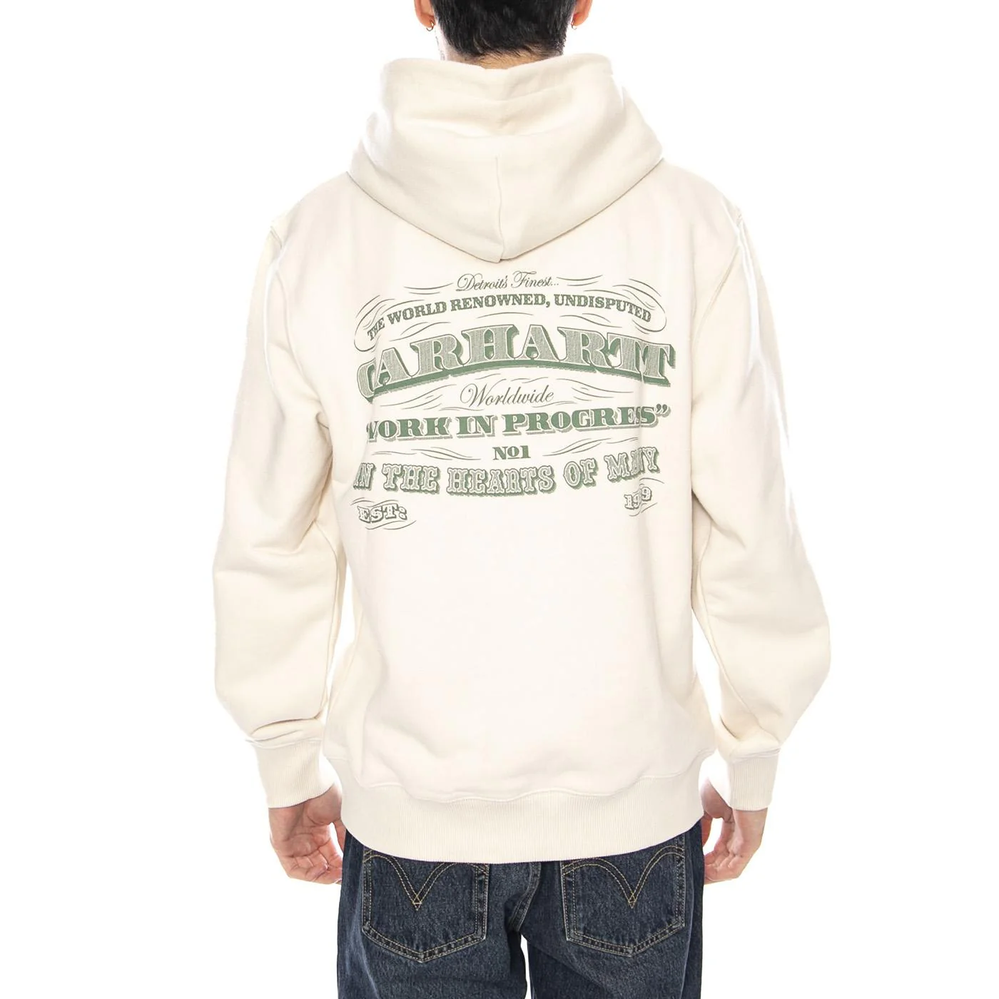 Hooded 3 One 3 Sweat -- Felpa Uomo Cappuccio Ecrù  Uomo CARHARTT WIP - Image 3