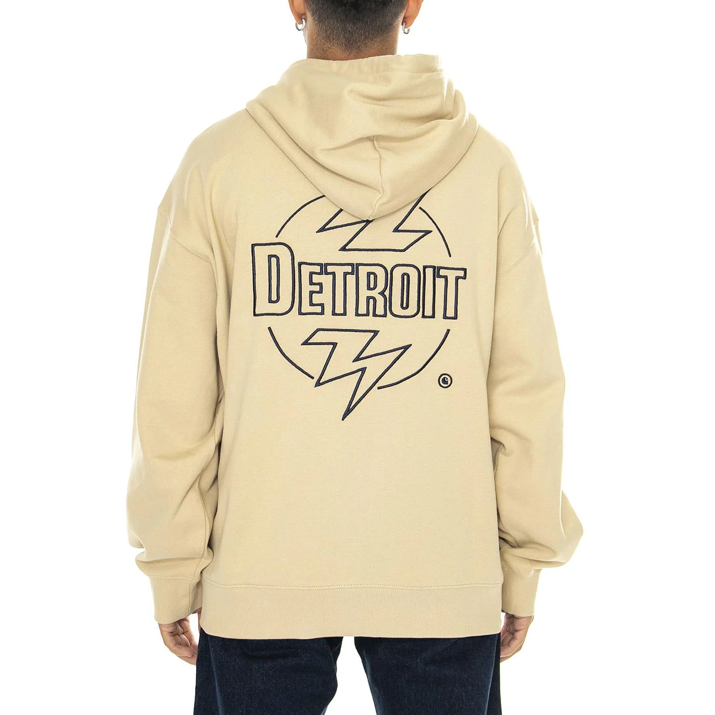 Hooded Ablaze Jacket Cornsilk / Air Force Blue - Felpa con Cappuccio e Zip Uomo Beige Uomo CARHARTT WIP - Image 3