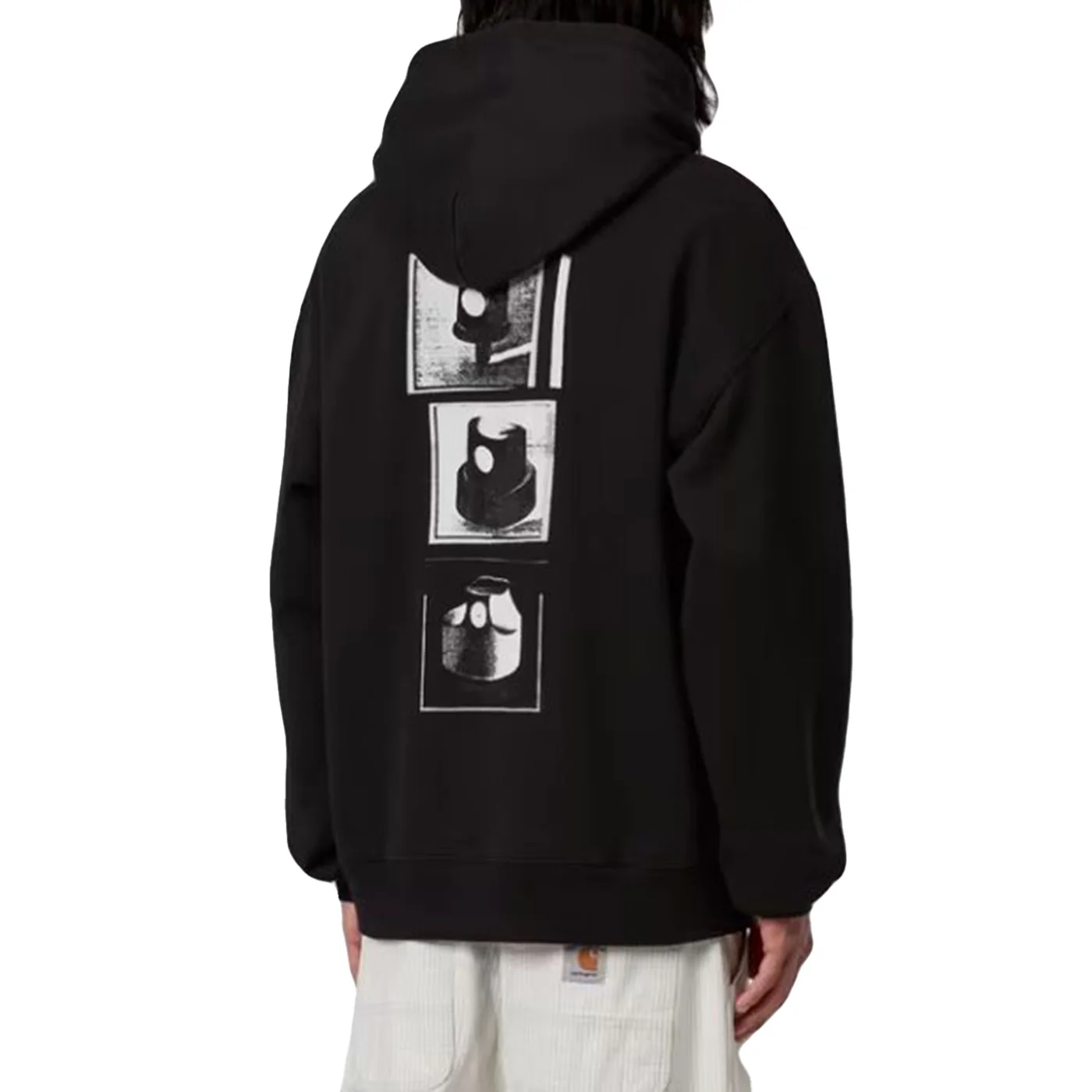 HOODED CAPS SWEAT BLACK - Felpa con Cappuccio Uomo Nera  Uomo CARHARTT WIP - Image 2