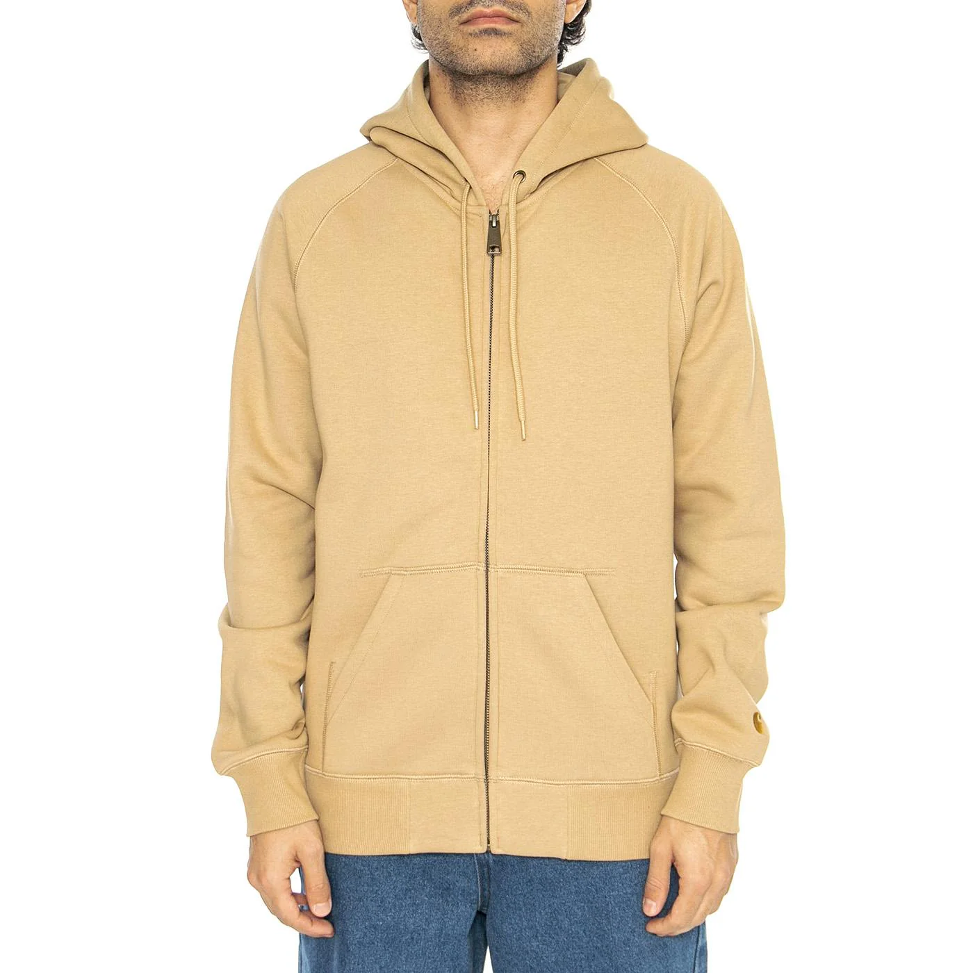 Hooded Chase Jacket Dusty H Brown / Gold - Felpa con Cappuccio e Zip Uomo Beige  Uomo CARHARTT WIP - Image 2