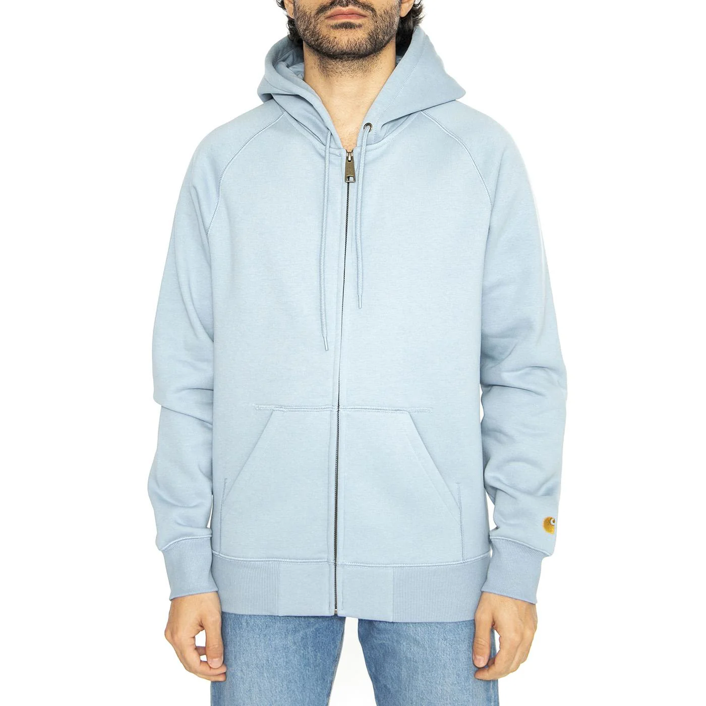 Hooded Chase Jacket Frosted Blue / Gold - Felpa con Cappuccio Uomo Blu Uomo CARHARTT WIP - Image 2