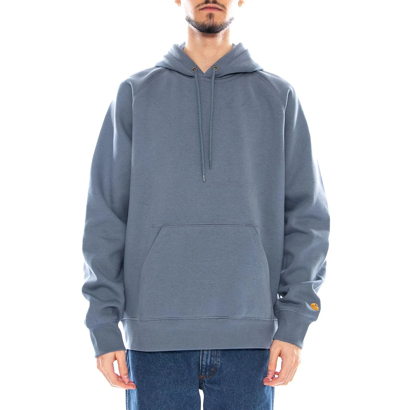 Hooded Chase Sweat Angelite / Gold - Felpa con Cappuccio Uomo Verde Uomo CARHARTT WIP - Image 2
