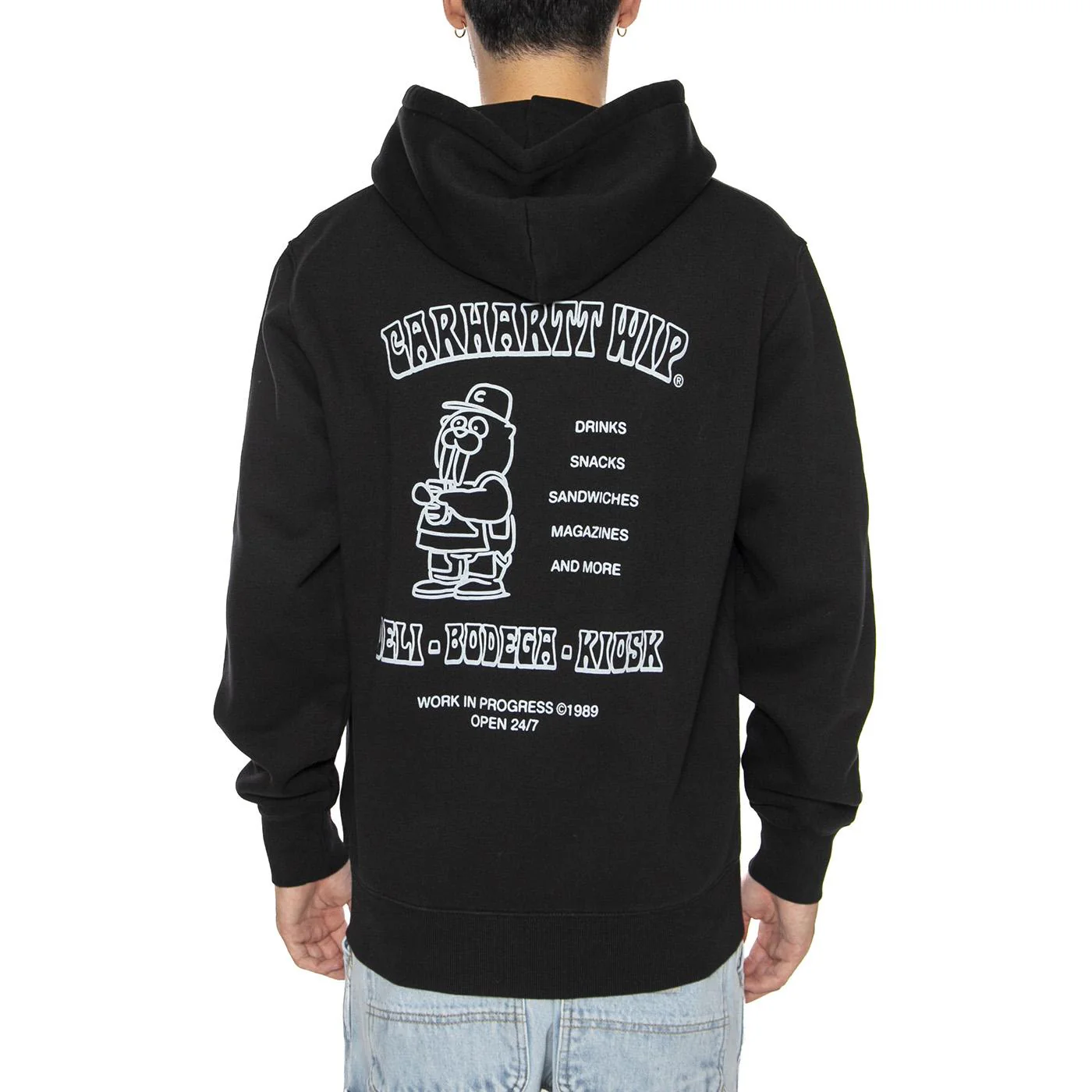 Hooded Sandwich Sweat Black / Blue Fog - Felpa Uomo Nera  Uomo CARHARTT WIP - Image 4