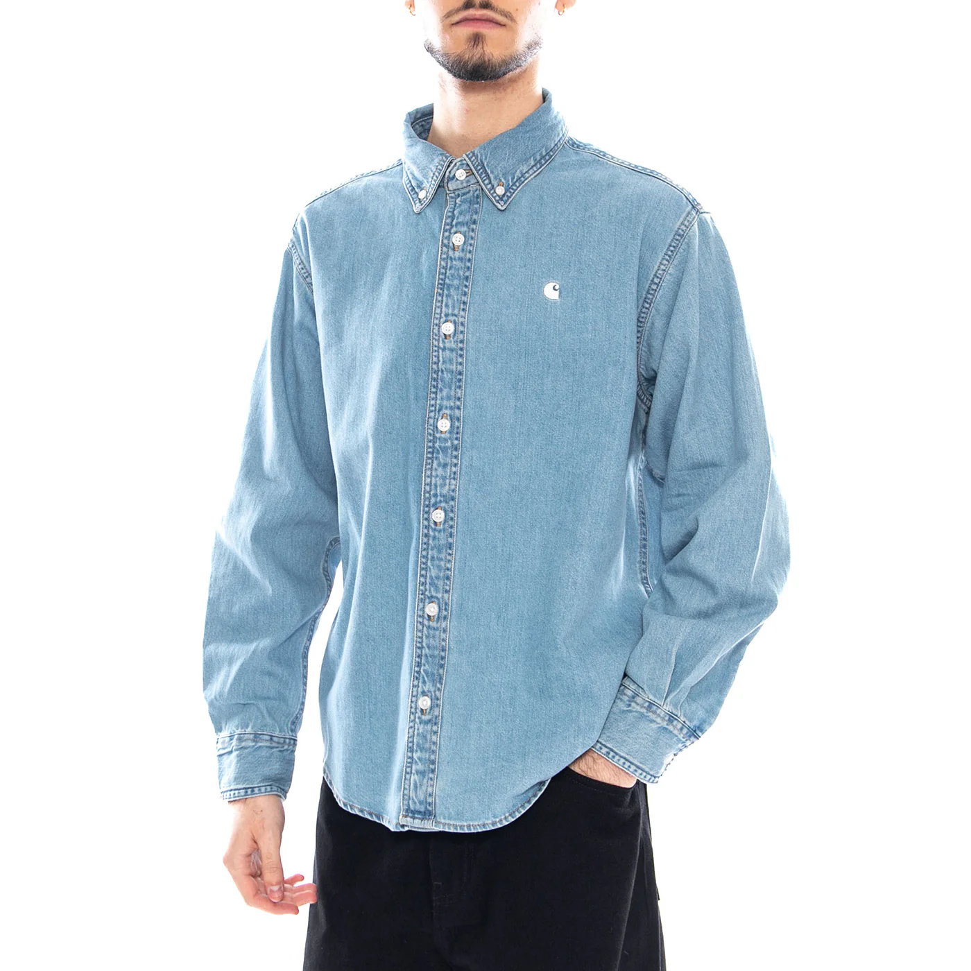 L/S Lucas Shirt - Camicia Uomo Blu Uomo CARHARTT WIP