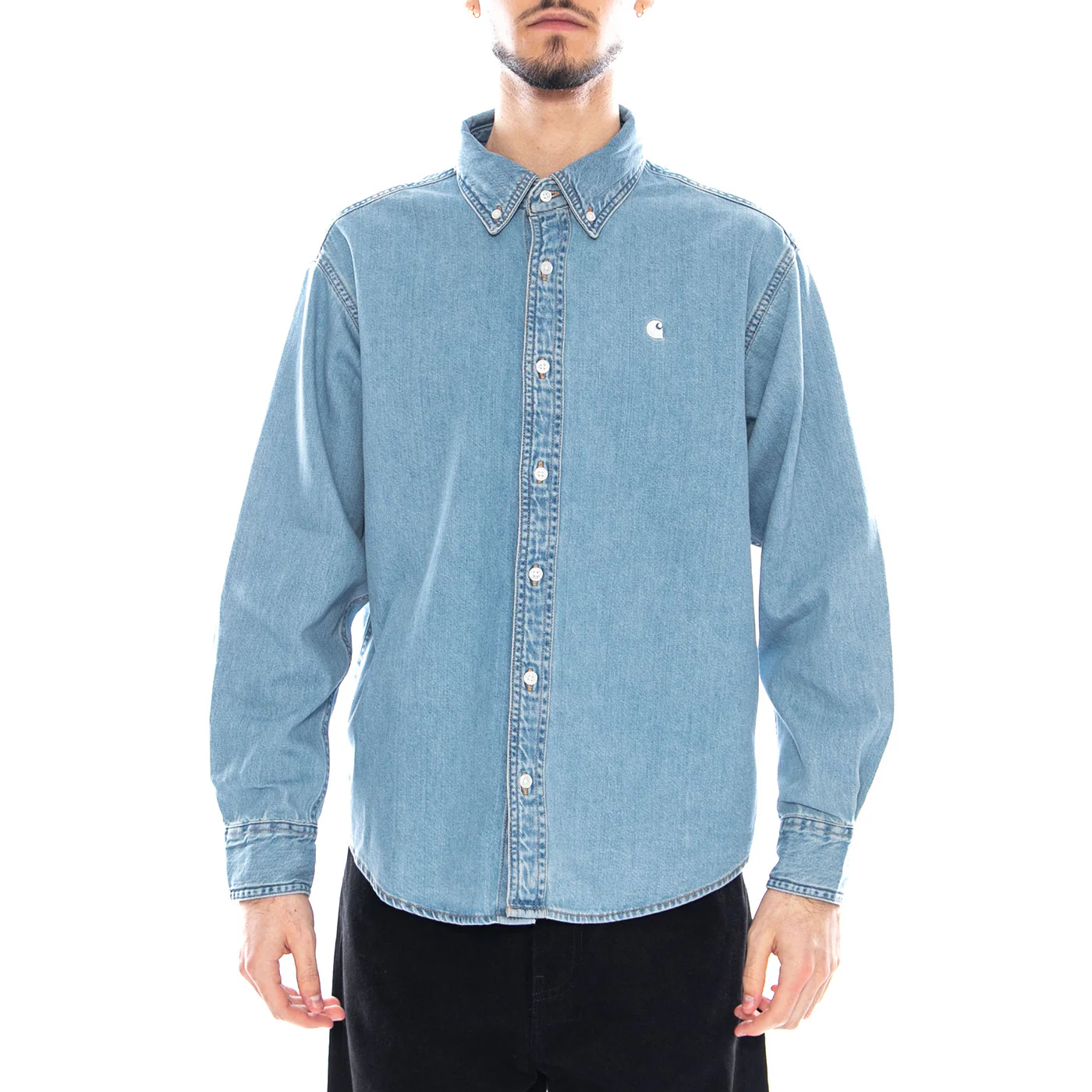 L/S Lucas Shirt - Camicia Uomo Blu Uomo CARHARTT WIP - Image 2