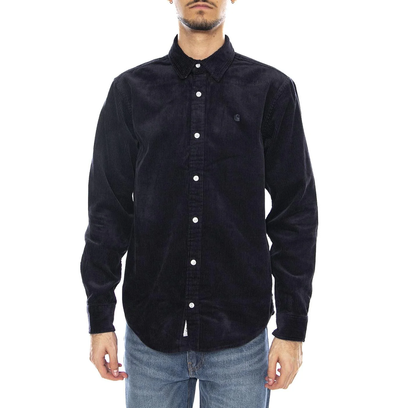 L/S Madison Cord Shirt Dark Navy / Dark Navy -- Camicia Uomo Blu Scuro Uomo CARHARTT WIP - Image 2