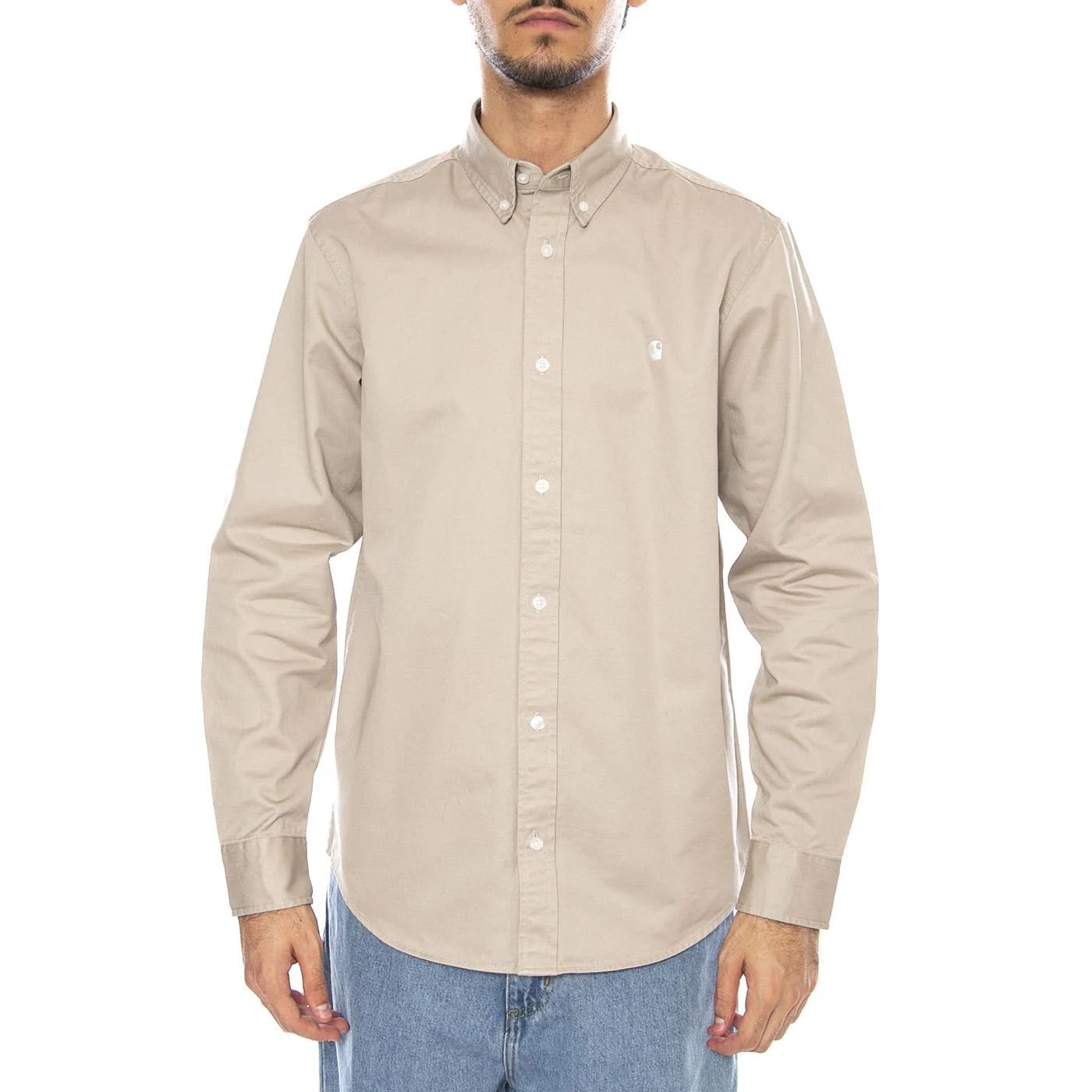 L/S Madison Shirt Fleur De Sel / Wax - Camicia Uomo Beige  Uomo CARHARTT WIP - Image 2