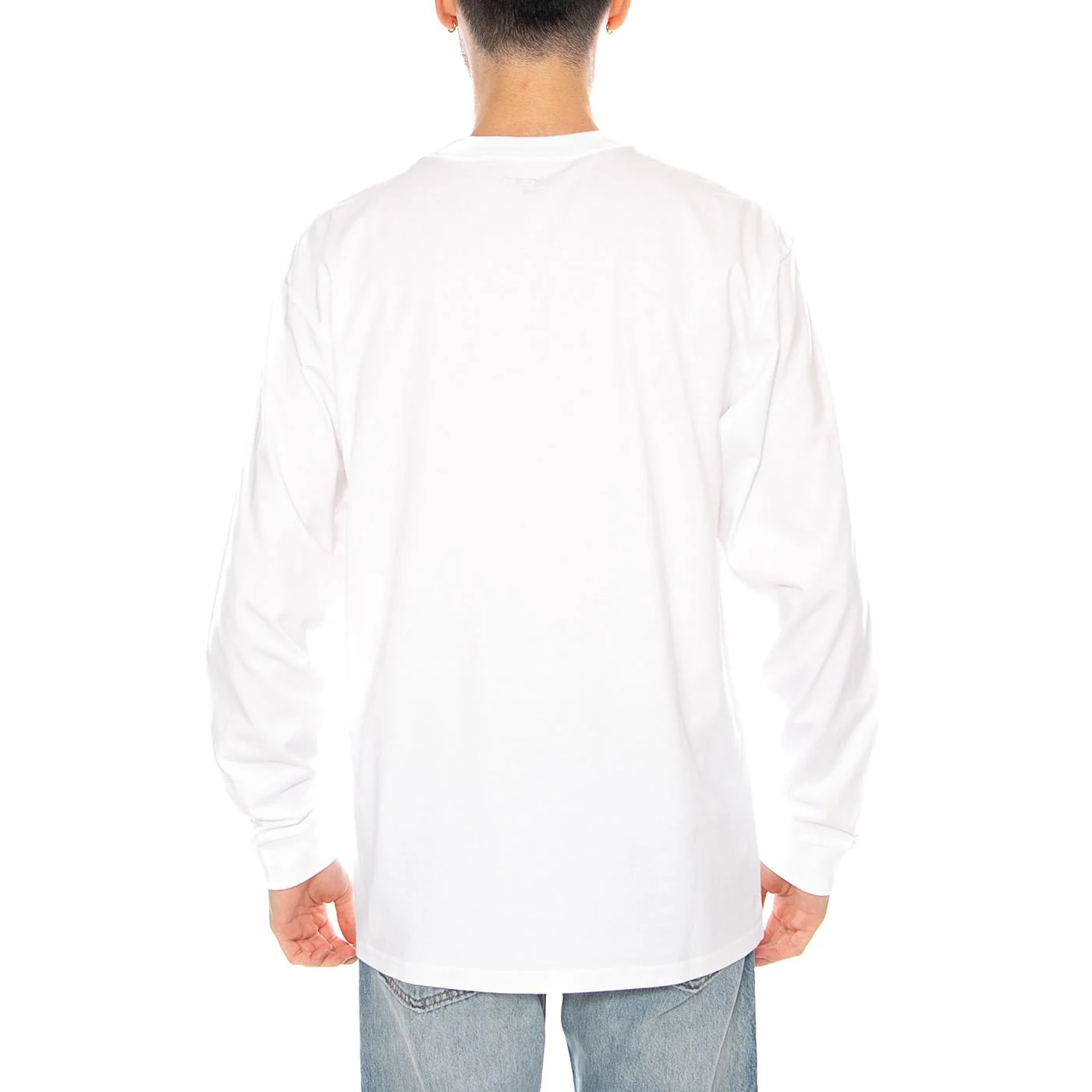 L/S Pocket Heart T-Shirt White / Black - Maglietta Girocollo Maniche Lunghe Uomo Bianca Uomo CARHARTT WIP - Image 3