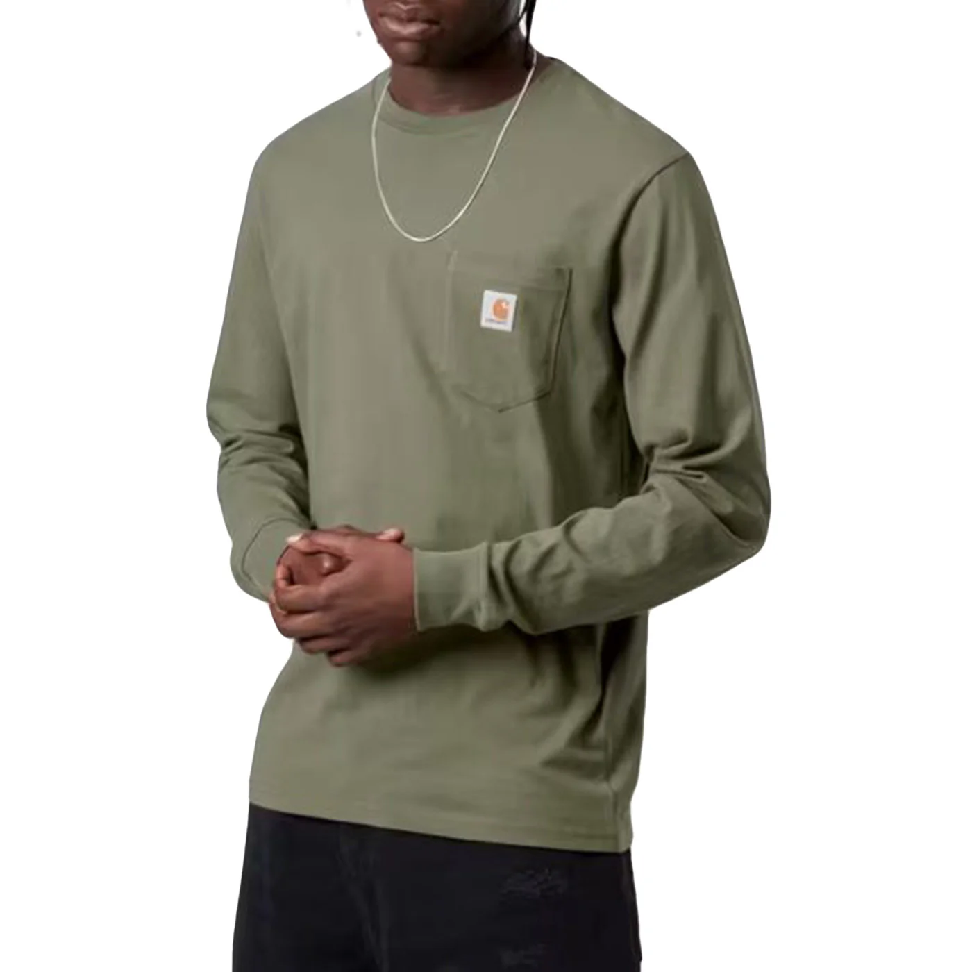 L/S POCKET T-SHIRT LEAF - Maglietta Girocollo Maniche Lunghe Uomo Verde Uomo CARHARTT WIP
