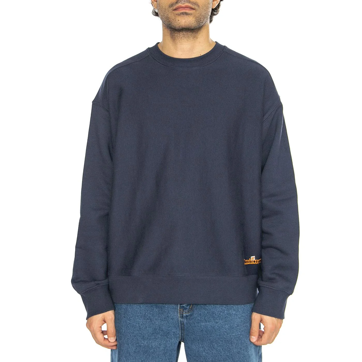 Label Script Sweat Blue - Felpa Girocollo Uomo Blu Uomo CARHARTT WIP - Image 2