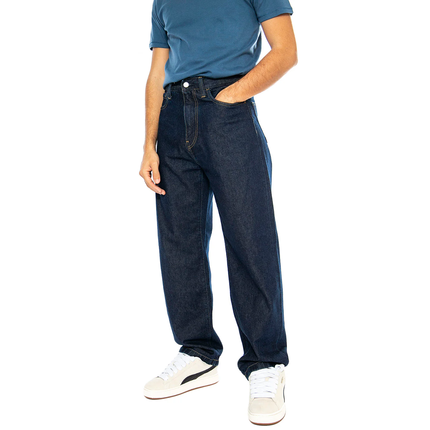 LANDON PANT BLUE RINSED- Pantaloni Denim Jeans Uomo Blu Uomo CARHARTT WIP