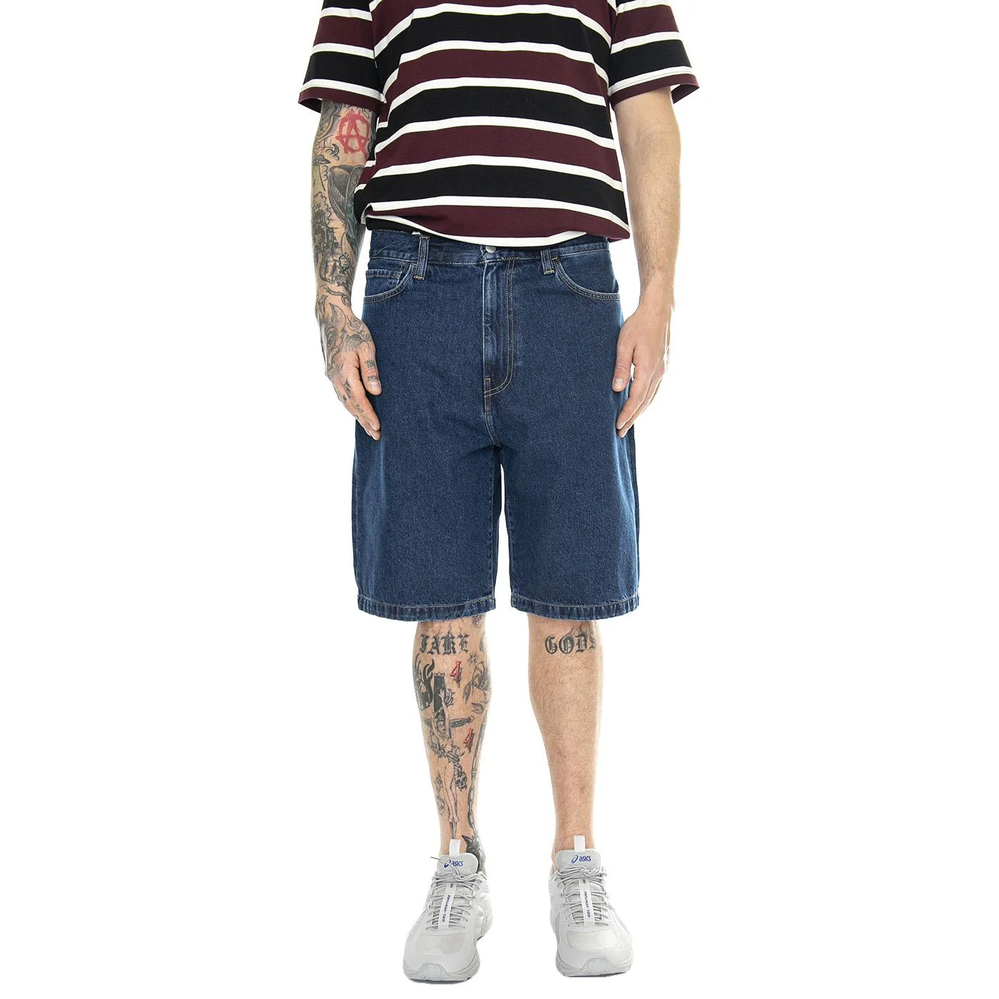 Landon Short Blue /stone washed - Bermuda Denim Jeans Uomo Blu Uomo CARHARTT WIP - Image 2