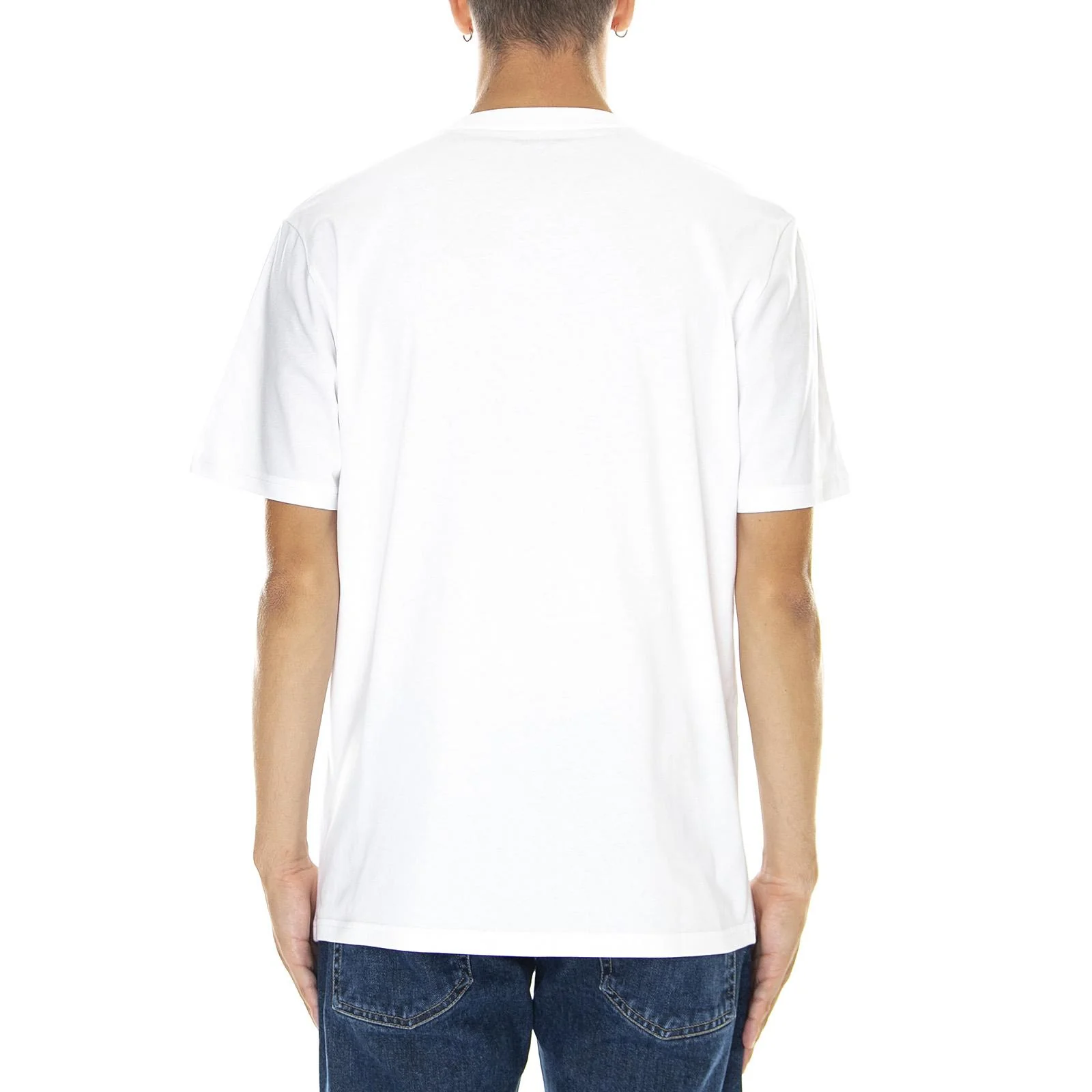 M' S/S Base T-Shirt White / Black - Maglietta Girocollo Uomo Bianca Uomo CARHARTT WIP - Image 3