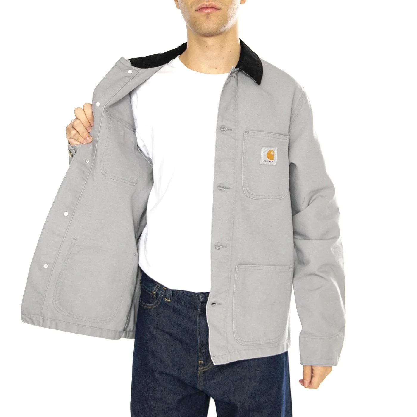 Michigan Coat Yosemite / Black - Giacca Uomo Grigia Uomo CARHARTT WIP - Image 4