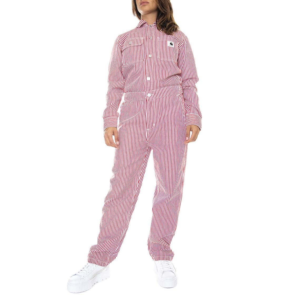 W' Tara Coverall Red / White - Tuta Donna Multicolore Donna CARHARTT WIP
