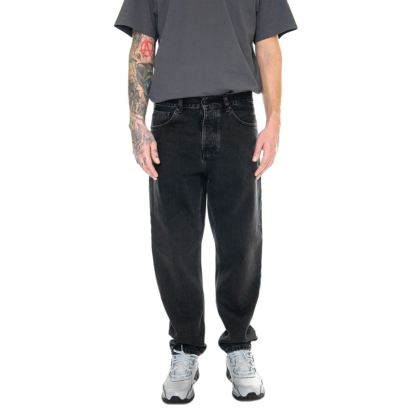 NEWEL PANT BLACK / STONE WASHED - Pantaloni Denim Jeans Uomo Neri  Uomo CARHARTT WIP - Image 2