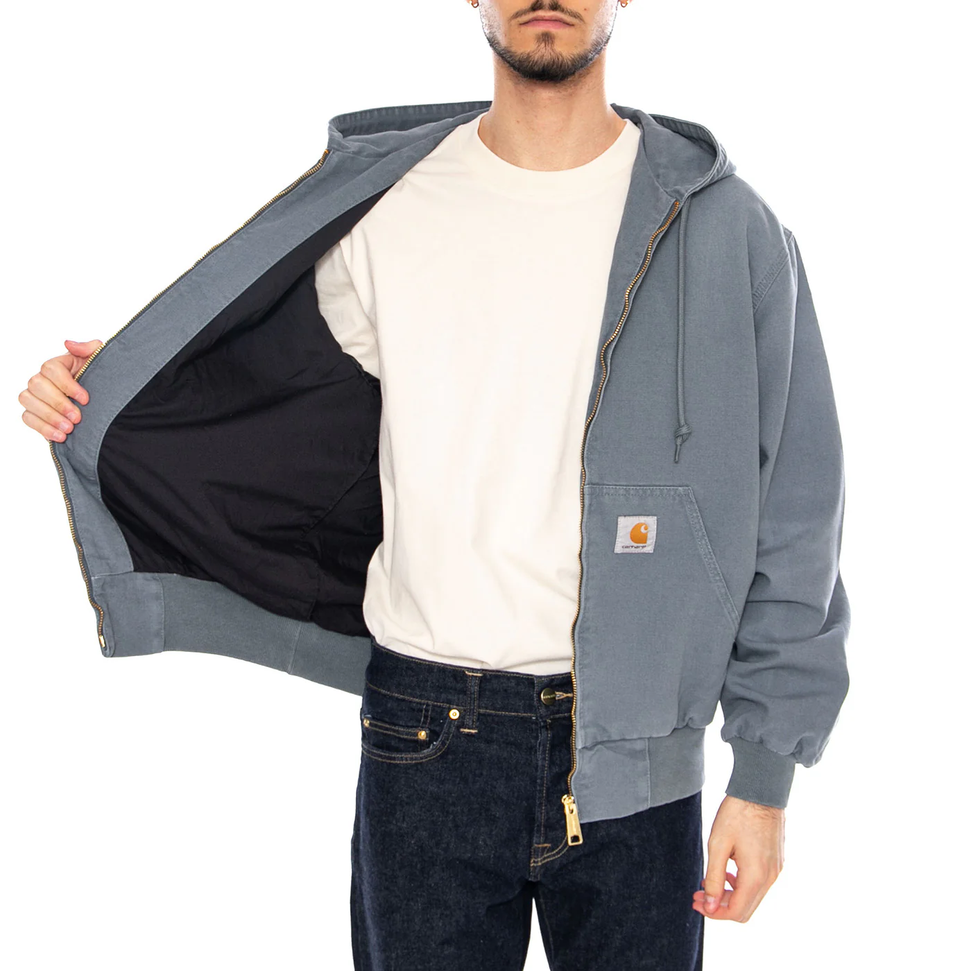 OG Active Jacket Cozy Blue - Giacca con Cappuccio e Zip Uomo Blu Uomo CARHARTT WIP - Image 4