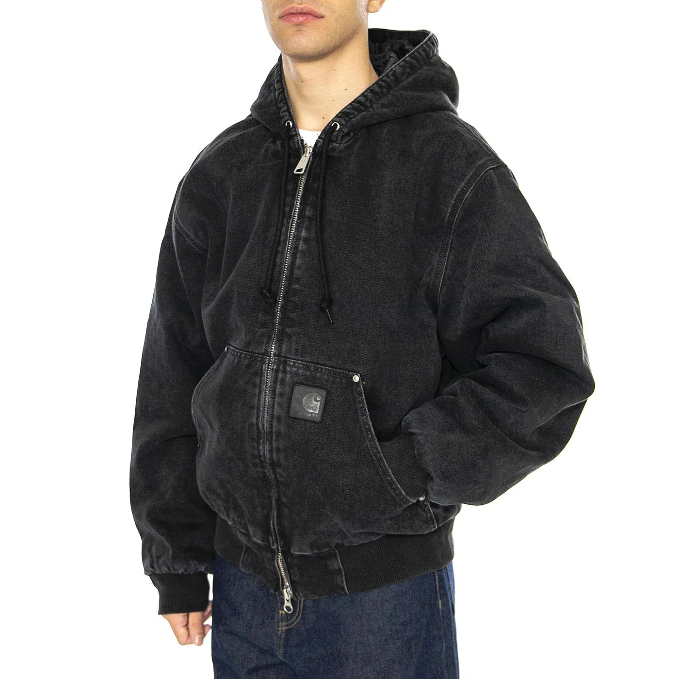 OG Active Rivet Jacket Black - Giacca con Cappuccio Uomo Nera Uomo CARHARTT WIP