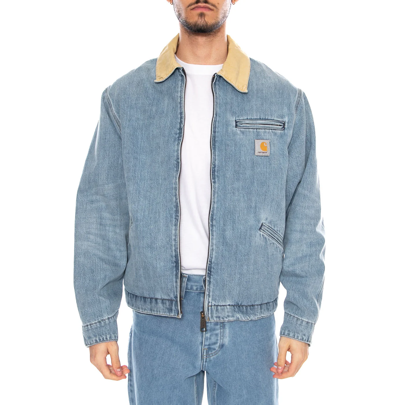 OG Detroit Jacket Blue/Dusty H Brown - Giacca Denim Jeans Uomo Blu Uomo CARHARTT WIP - Image 2