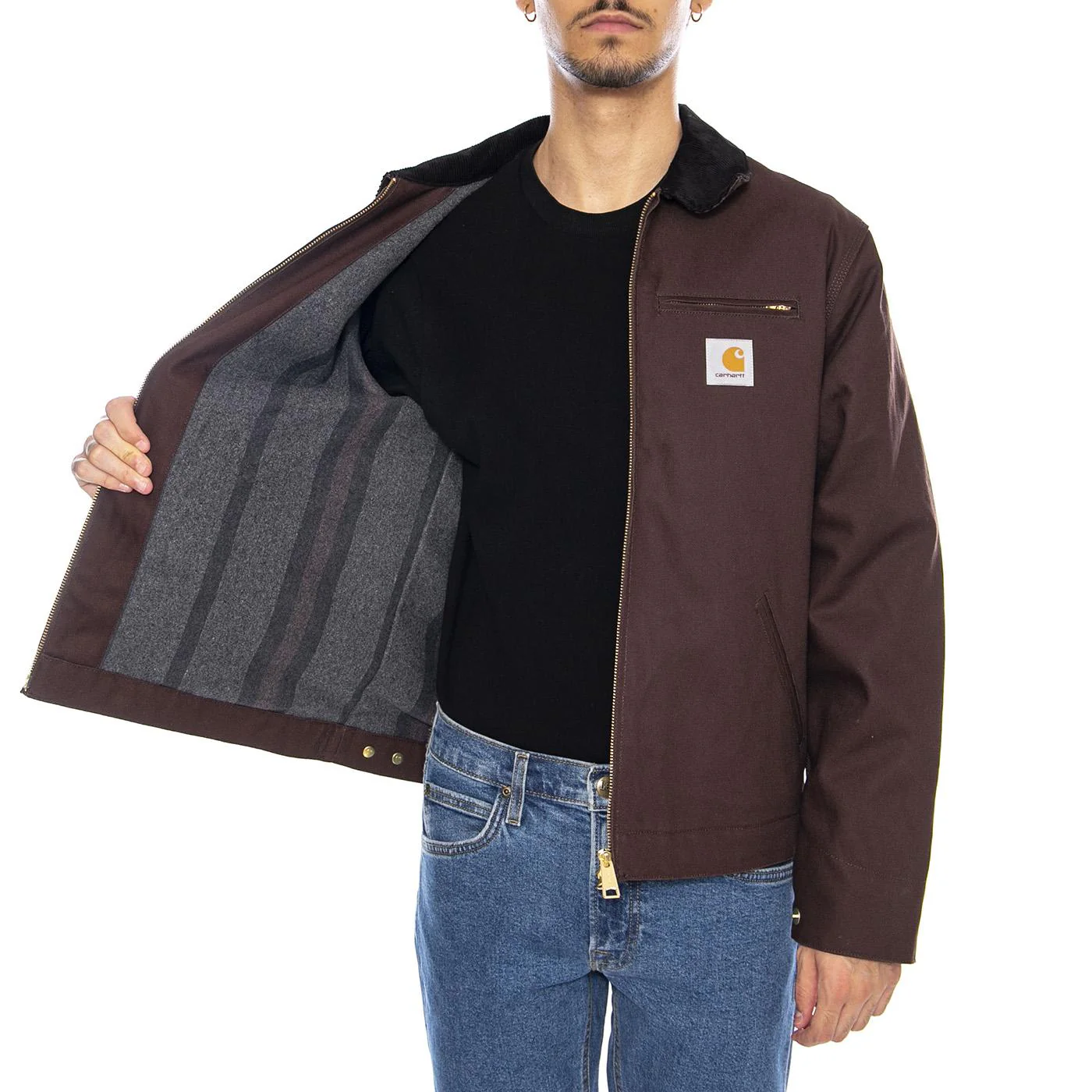 OG Detroit Jacket Tobacco / Black - Giacca Msrrone Uomo CARHARTT WIP - Image 4