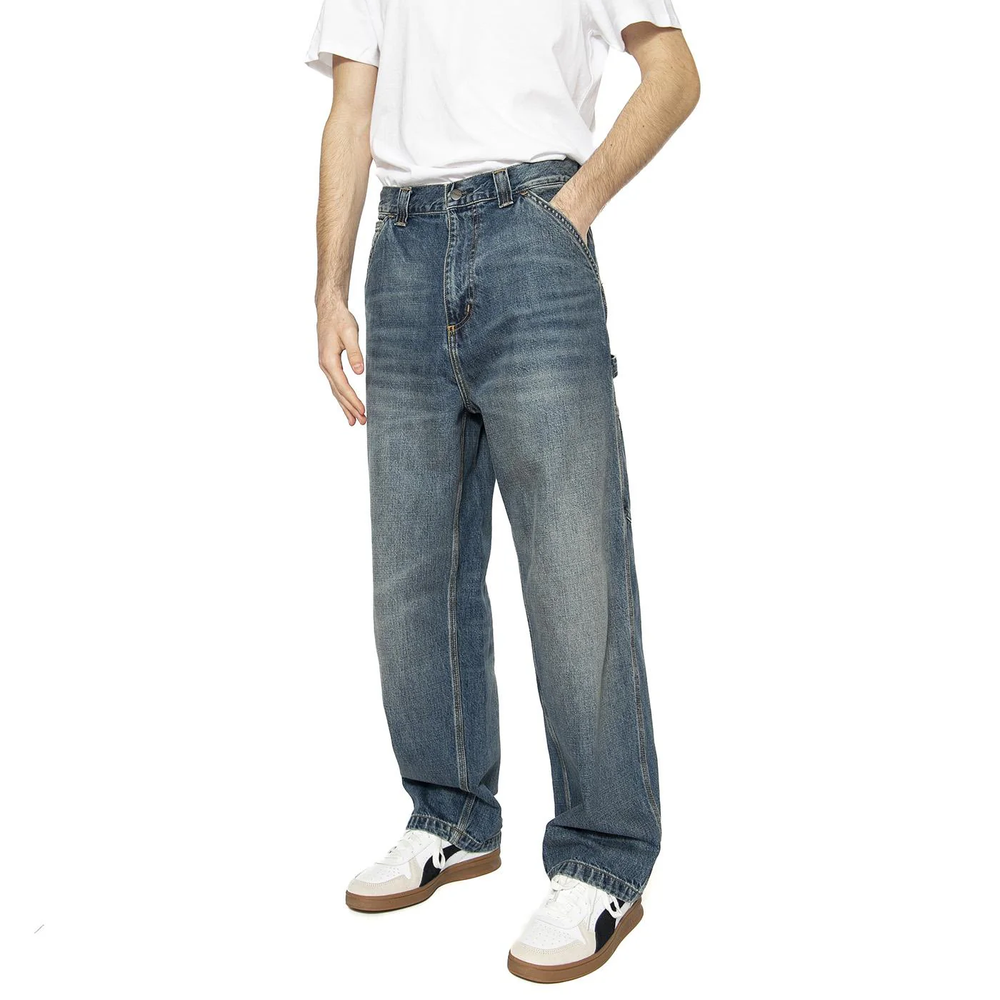 OG Single Knee Pant Faded Blue - Pantaloni Denim Jeans Uomo Blu  Uomo CARHARTT WIP
