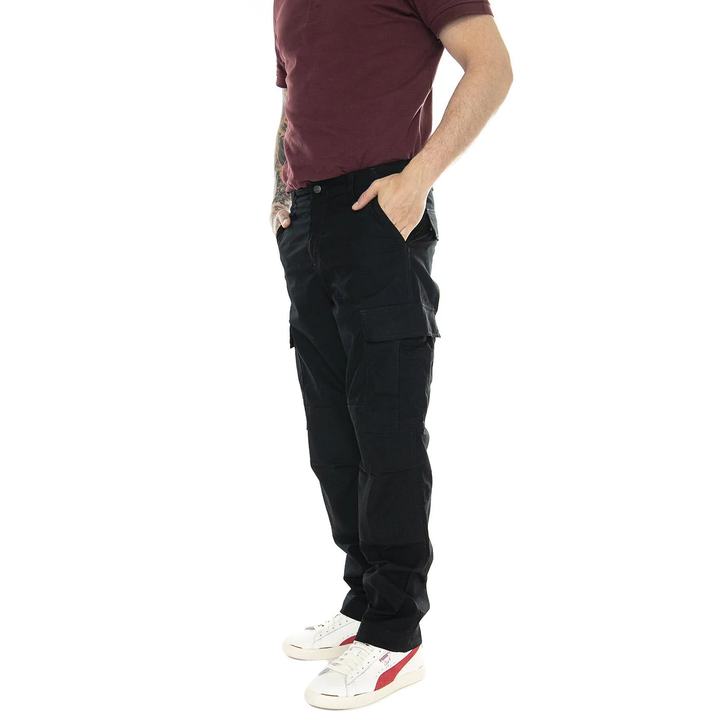 Regular Cargo Pant Black /rinsed - Pantaloni Cargo Uomo Neri Uomo CARHARTT WIP