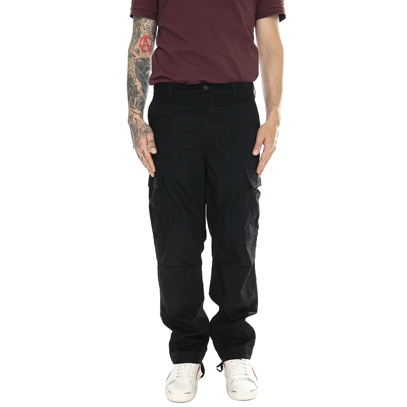 Regular Cargo Pant Black /rinsed - Pantaloni Cargo Uomo Neri Uomo CARHARTT WIP - Image 2