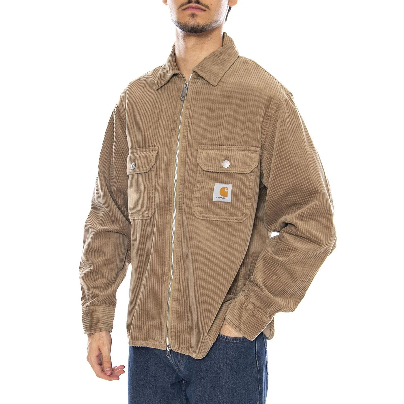 Reynold Shirt Jac Leather - Giacca Uomo Marrone Uomo CARHARTT WIP