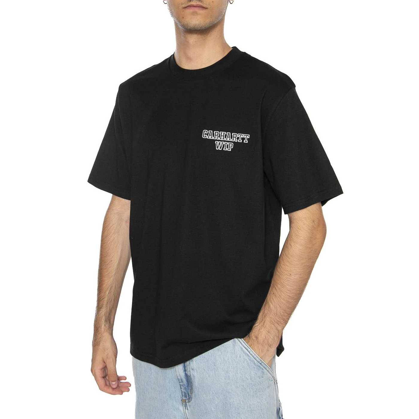 S/S Alumni T-Shirt Black - Maglietta Girocollo Uomo Nera Uomo CARHARTT WIP - Image 2