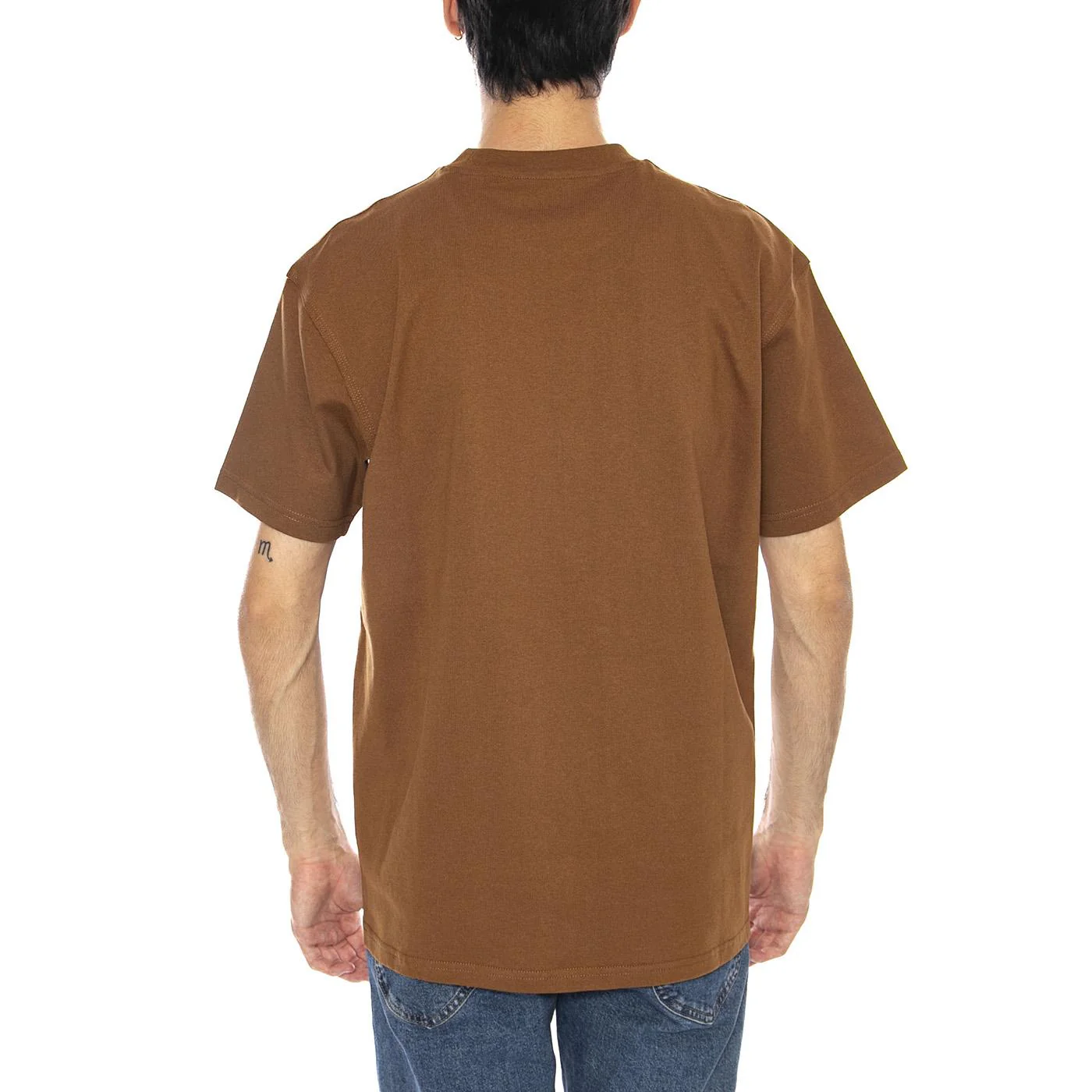 S/S American Script T-Shirt Hamilton Brown - Maglietta Girocollo Uomo Marrone  Uomo CARHARTT WIP - Image 3