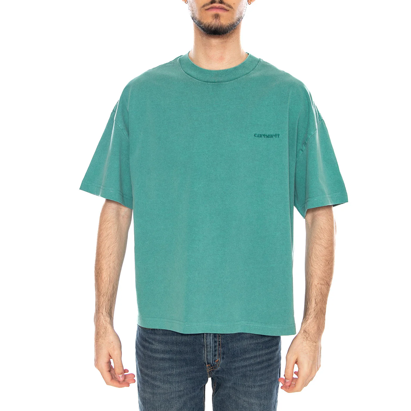 S/S Benton T-Shirt Lily - Maglietta Girocollo Uomo Verde  Uomo CARHARTT WIP - Image 2