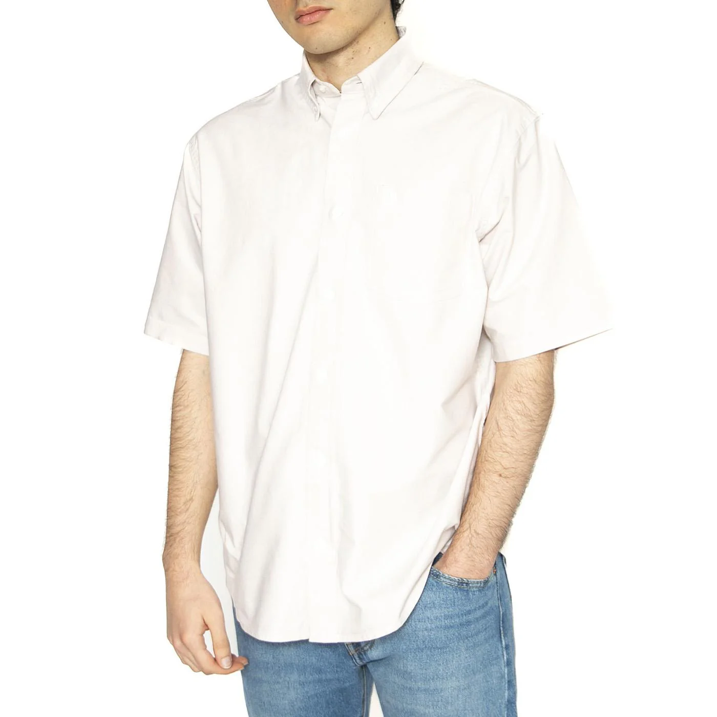 S/S Braxton Shirt Fleur De Sel / Wax - Camicia Maniche Corte Uomo Bige Uomo CARHARTT WIP