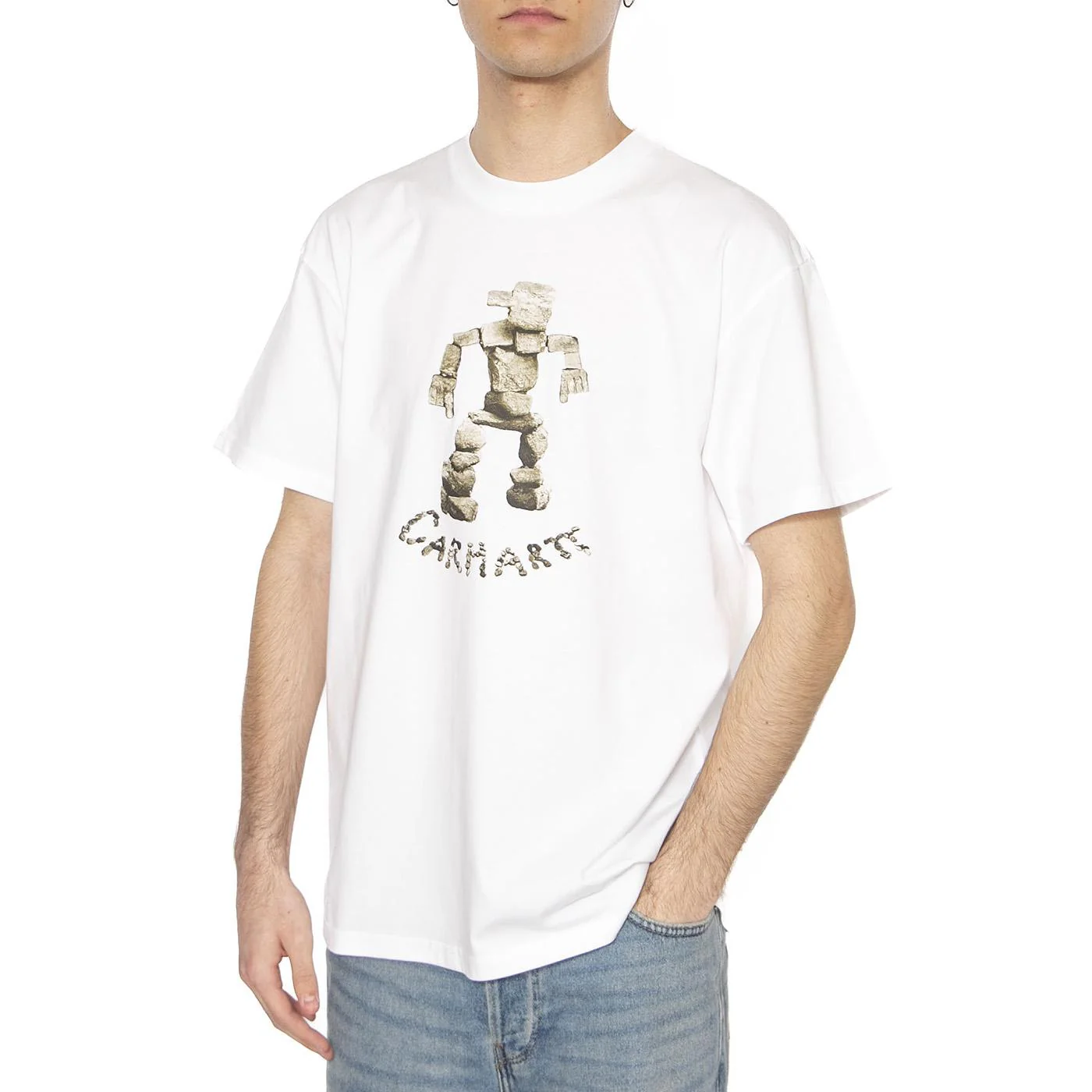 S/S Cairn Man T-Shirt White - Maglietta Girocollo Uomo Bianca Uomo CARHARTT WIP