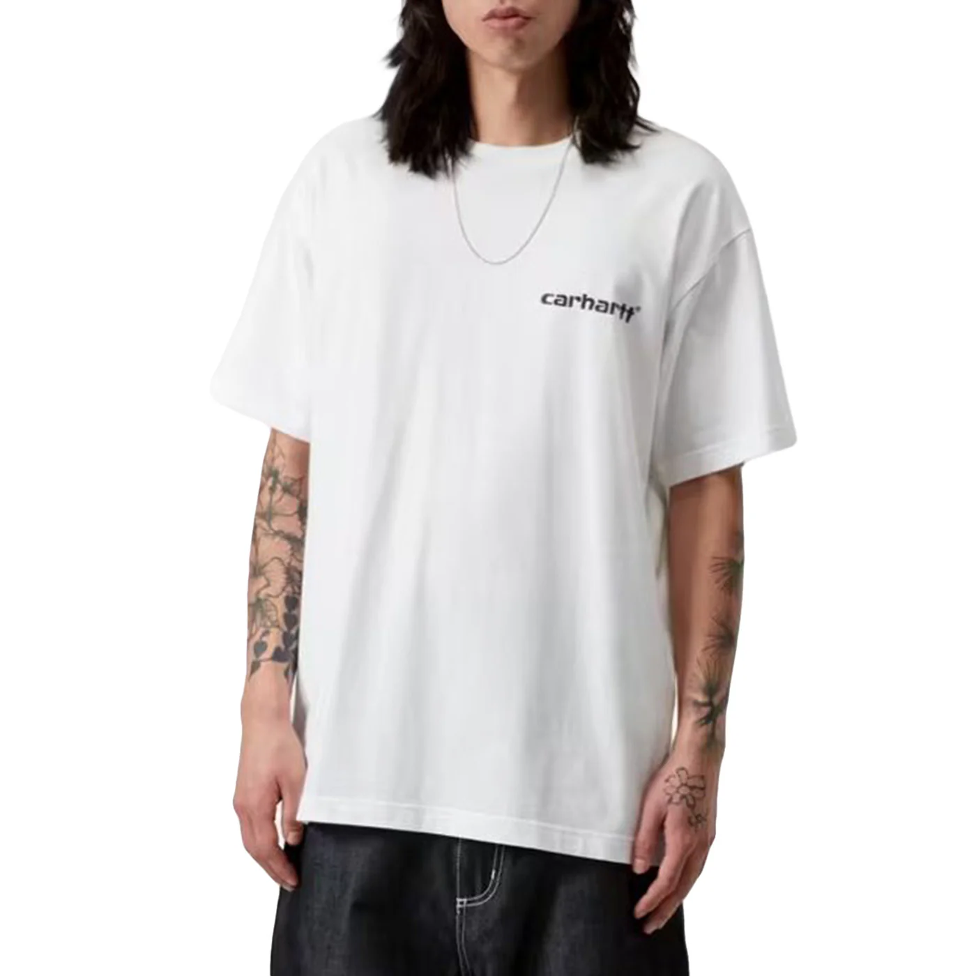 S/S CAPS T-SHIRT WHITE - Maglietta Girocollo Uomo Bianca Uomo CARHARTT WIP