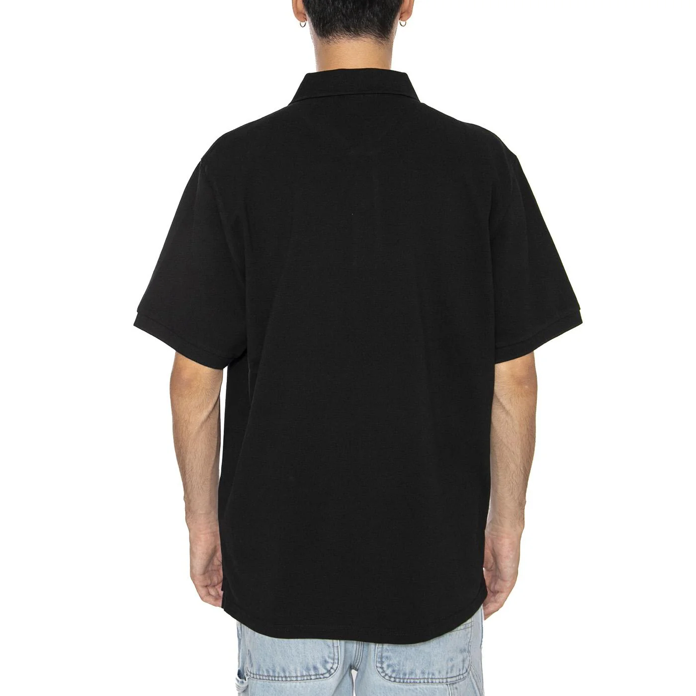 S/S Carhartt Script Polo Black / White - Polo Uomo Nera  Uomo CARHARTT WIP - Image 4