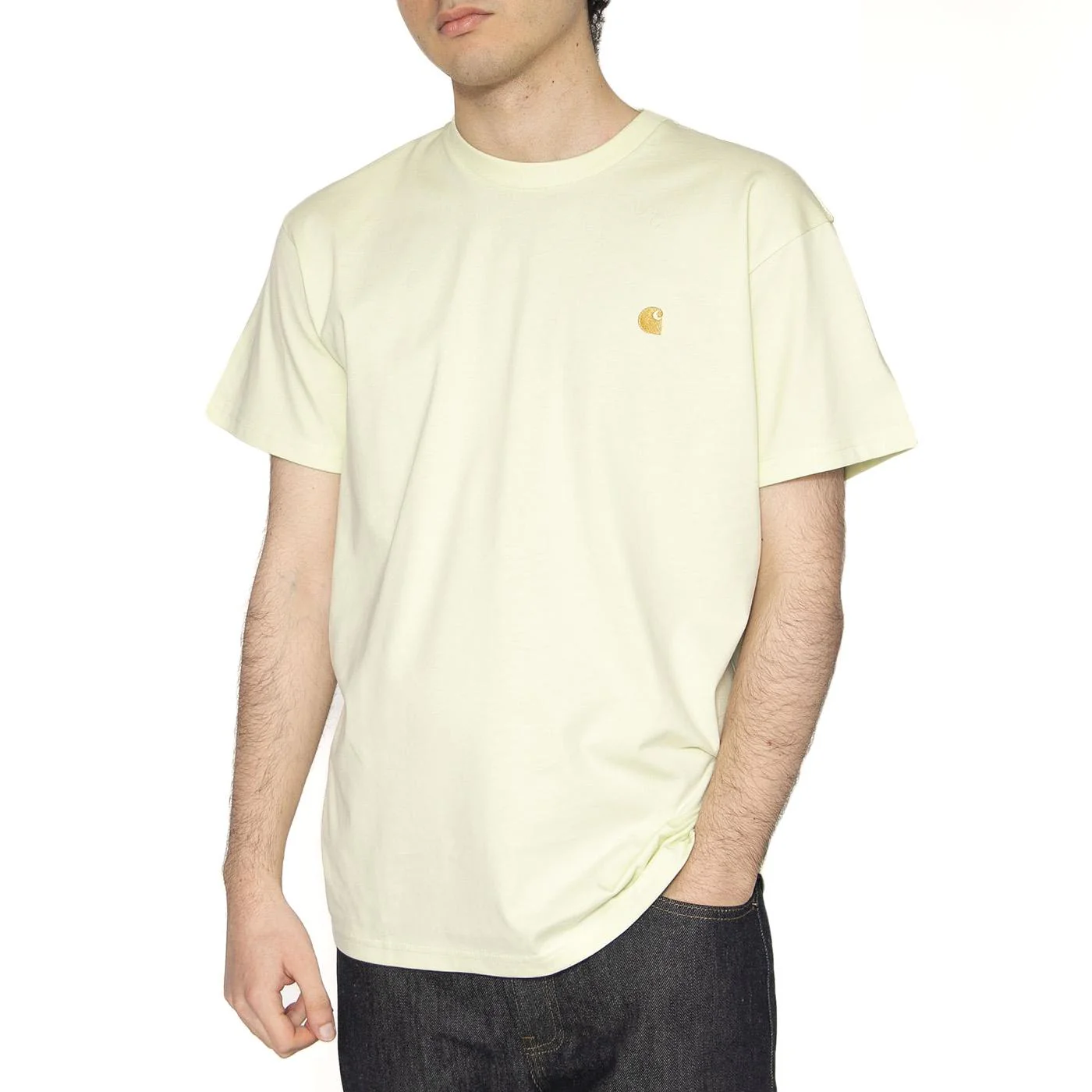 S/S Chase T-Shirt Air Green / Gold - Maglietta Girocollo Uomo Verde Uomo CARHARTT WIP