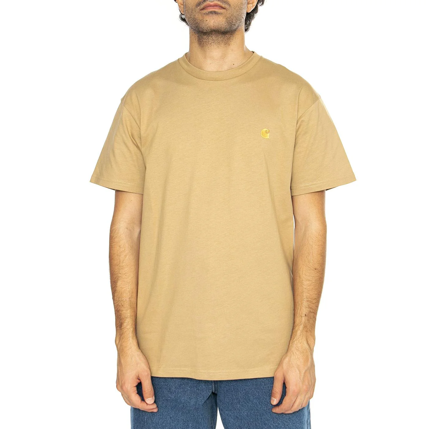 S/S Chase T-Shirt Dusty H Brown / Gold - Maglietta Girocollo Uomo Marrone Uomo CARHARTT WIP - Image 2