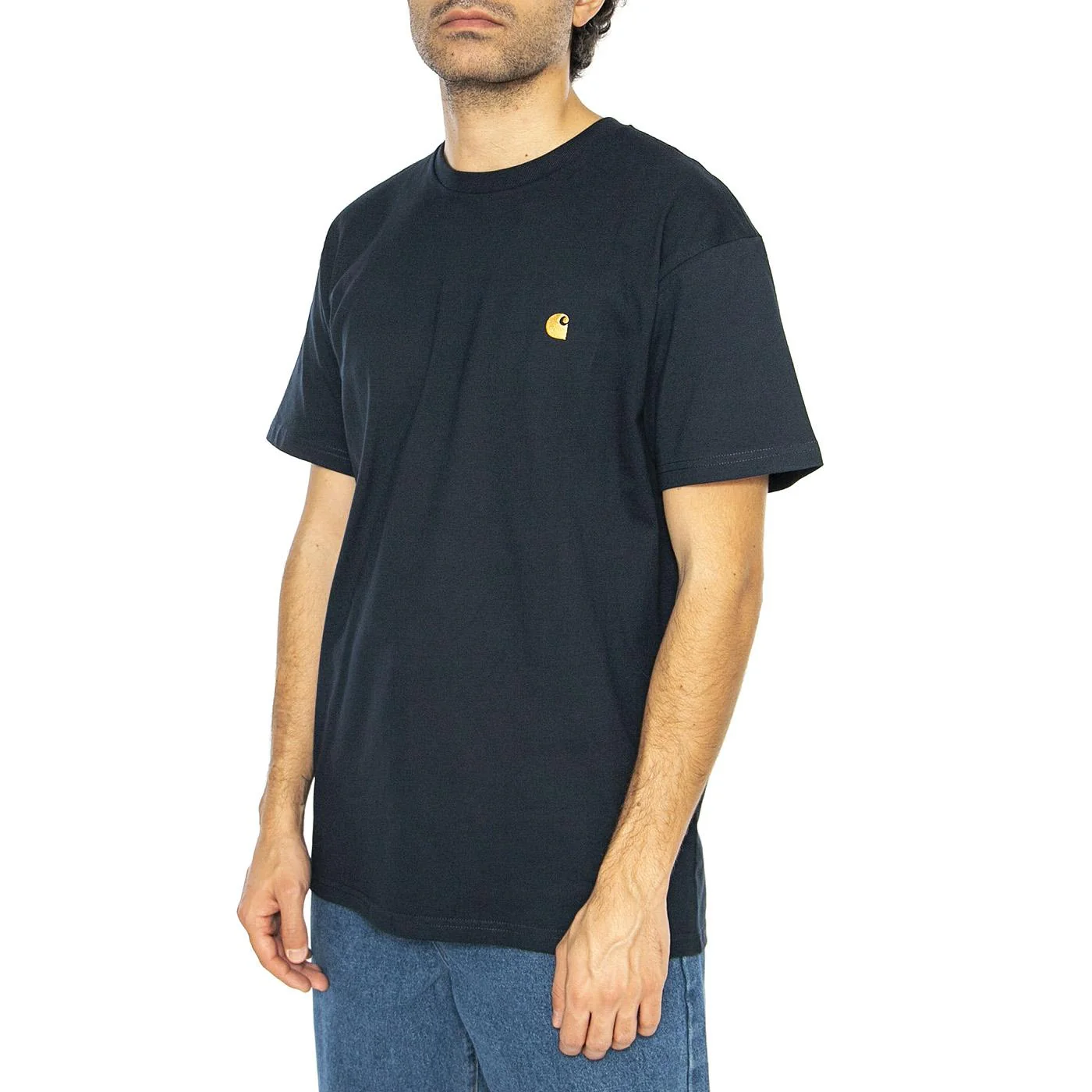 S/S Chase T-Shirt Mizar / Gold - Maglietta Girocollo Uomo Blu Uomo CARHARTT WIP
