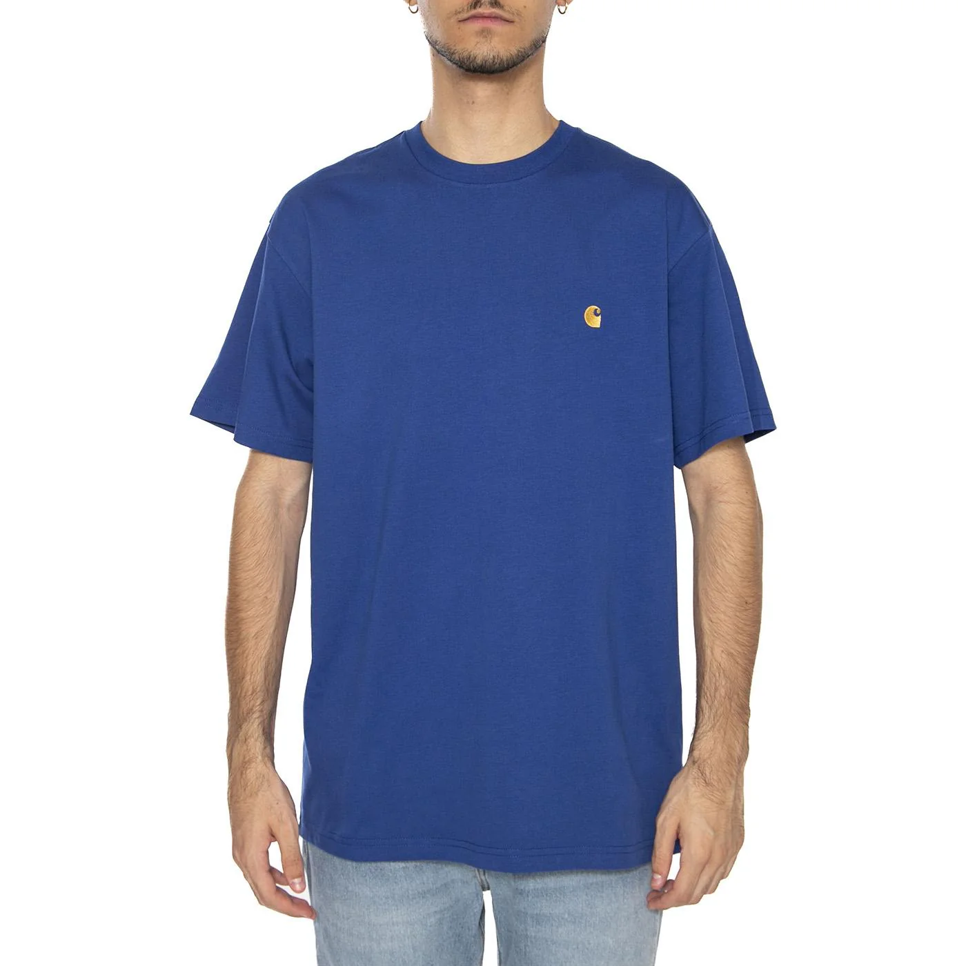 S/S Chase T-Shirt Wolfsbane / Gold - Maglietta Girocollo Uomo Blu Uomo CARHARTT WIP - Image 3