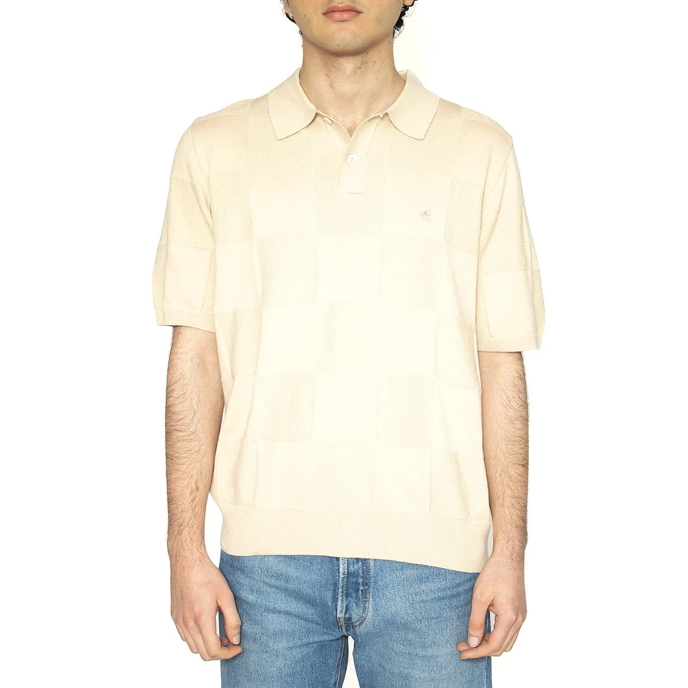 S/S Checker Polo Fleur De Sel - Polo Uomo Beige  Uomo CARHARTT WIP - Image 2