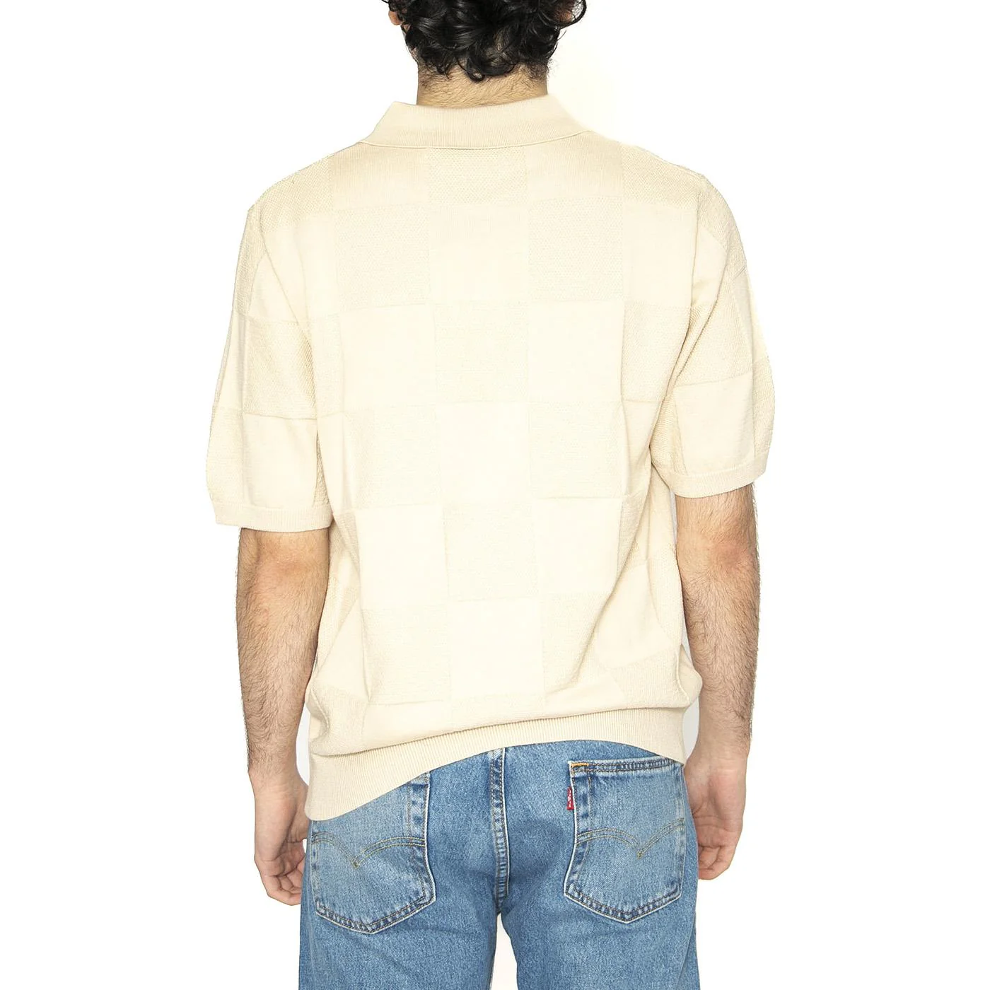 S/S Checker Polo Fleur De Sel - Polo Uomo Beige  Uomo CARHARTT WIP - Image 3