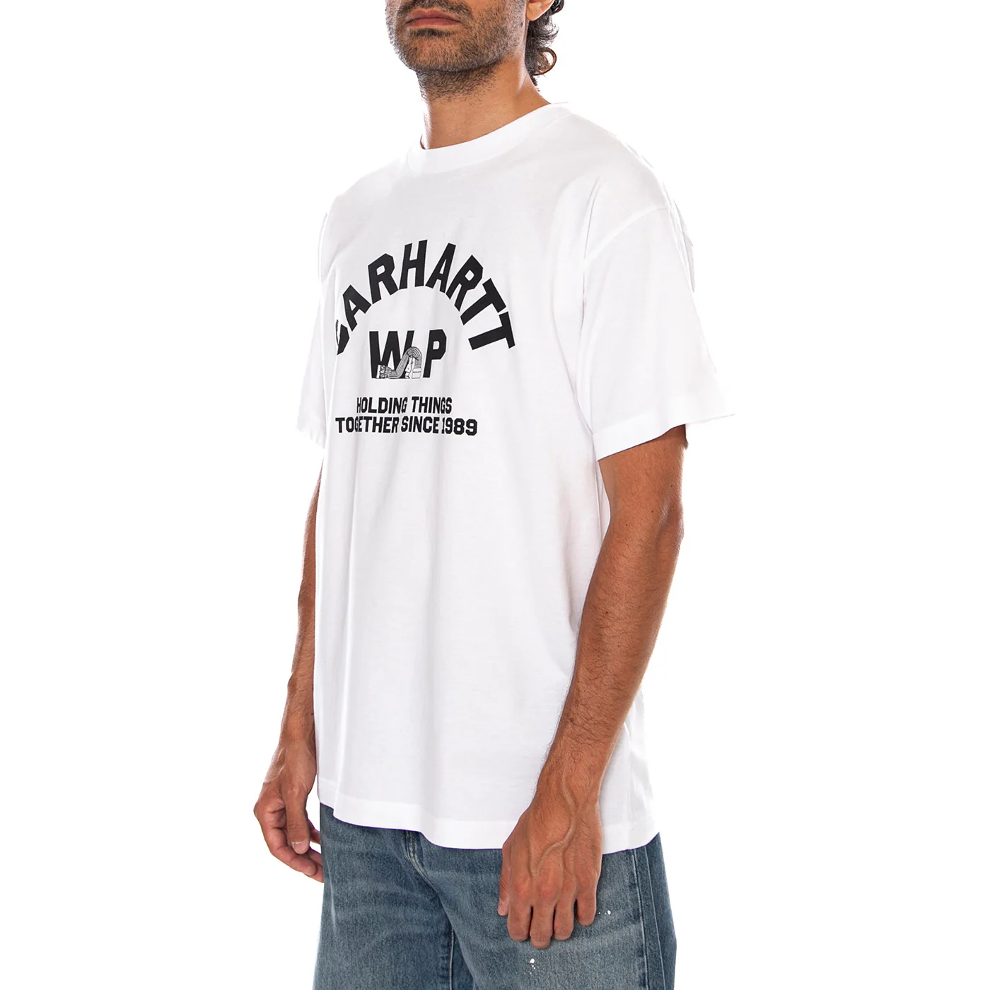 S/S COLUMN T-SHIRT WHITE - Maglietta Girocollo Uomo Bianca Uomo CARHARTT WIP