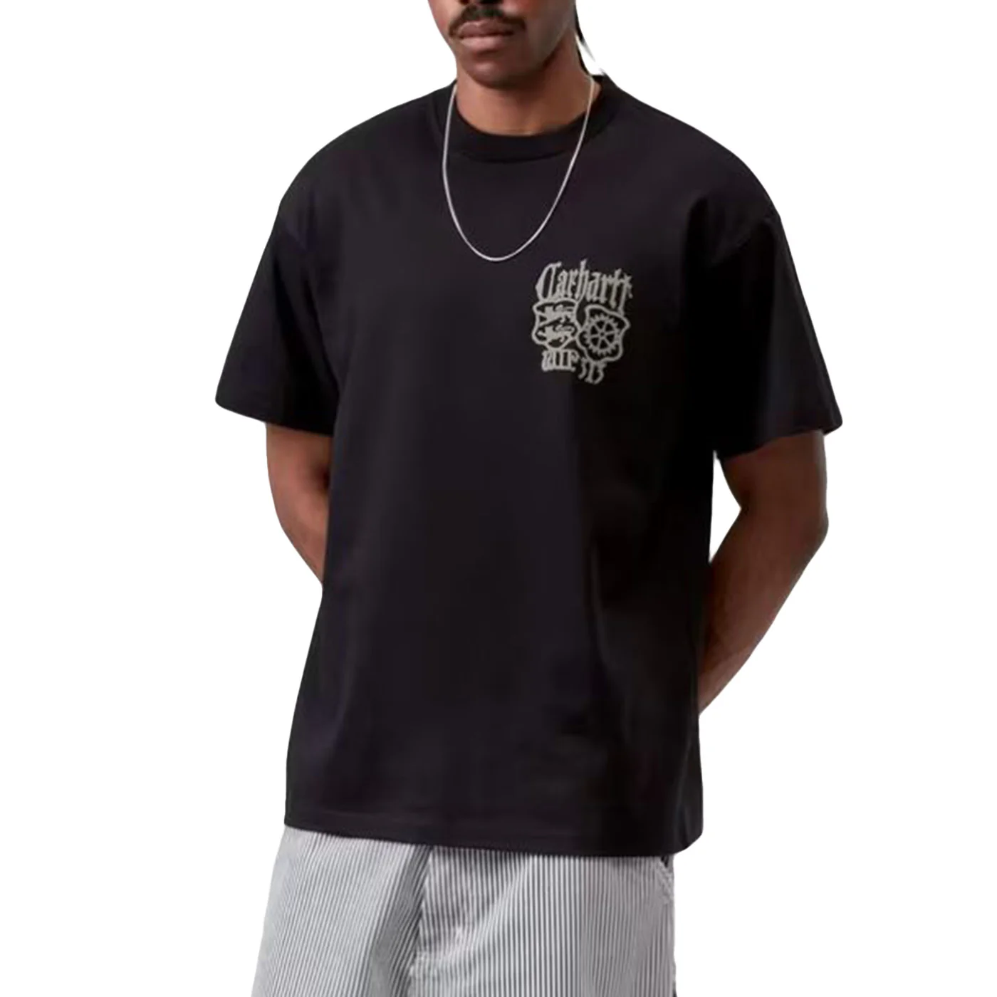 S/S COMMUTING TALES T-SHIRT BLACK - Maglietta Girocollo Uomo Nera Uomo CARHARTT WIP