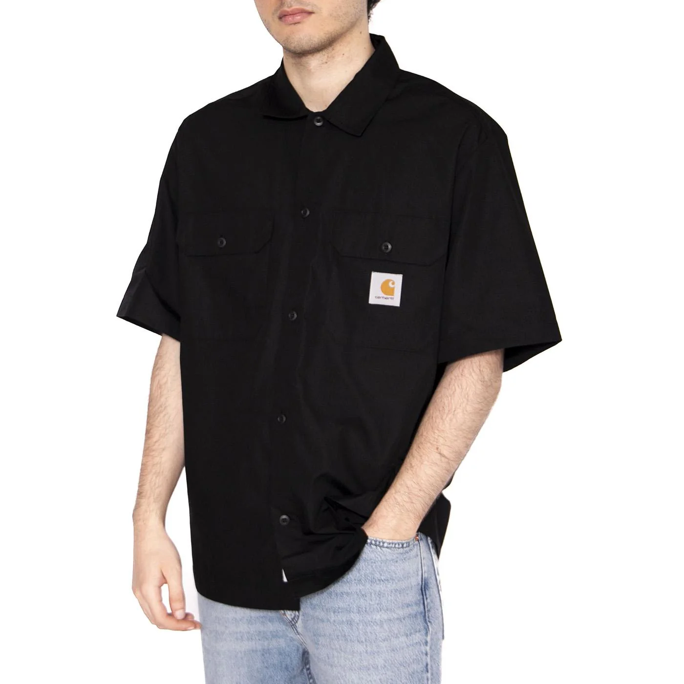 S/S Craft Shirt Black - Camicia Maniche Corte Uomo Nera Uomo CARHARTT WIP