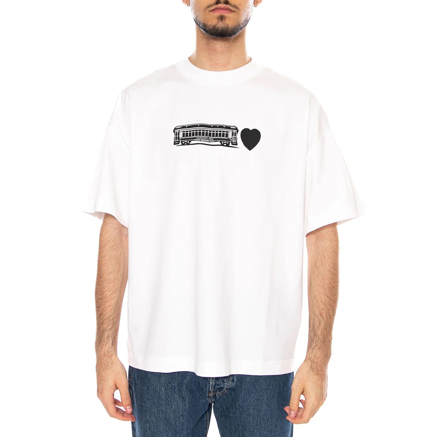 S/S DECONSTRUCTED LABEL T-SHIRT - Maglietta Girocollo Uomo Bianca Uomo CARHARTT WIP - Image 2