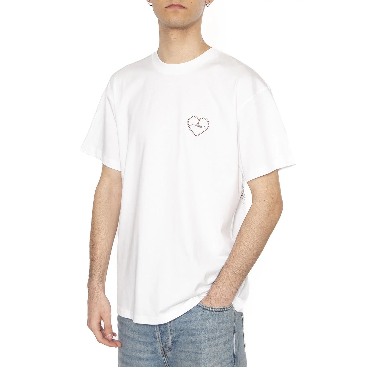 S/S Furoshiki T-Shirt White / Red - Maglietta Girocollo Uomo Bianca Uomo CARHARTT WIP