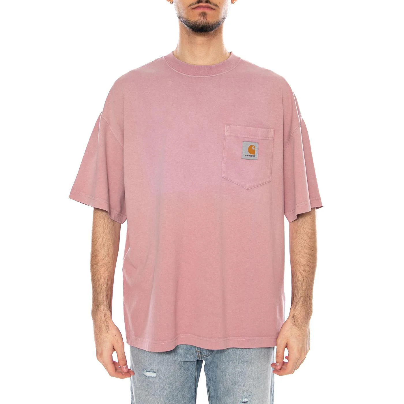 S/S Hudson Pocket T-Shirt Daphne - Maglietta Girocollo Uomo Rosa Uomo CARHARTT WIP - Image 3