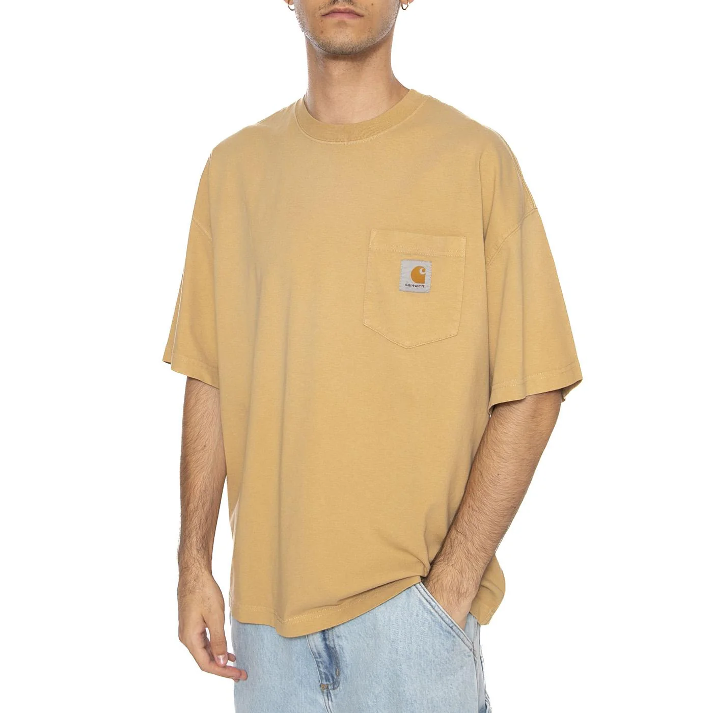 S/S Hudson Pocket T-Shirt Dusty H Brown - Maglietta Girocollo Uomo Marrone Uomo CARHARTT WIP